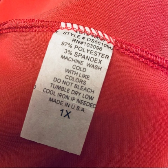 Lexington Avenue NWT Women’s Plus Size 1X Sleeveless Faux Wrap Solid Print Dress - Picture 4 of 4